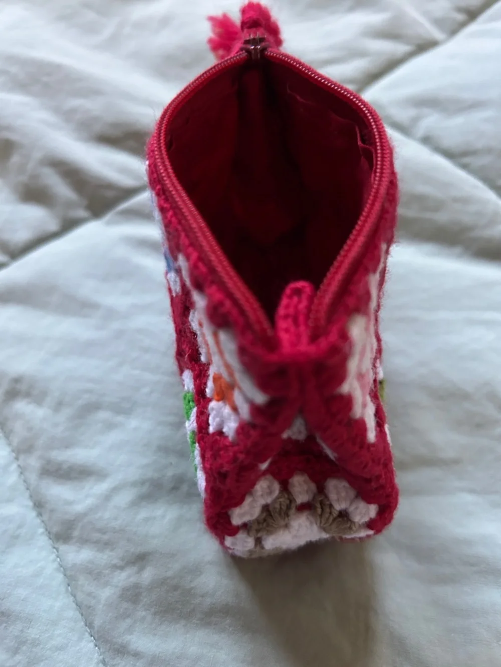 Handmade Crochet Granny Square Coin Purse - Picture 2 of 4